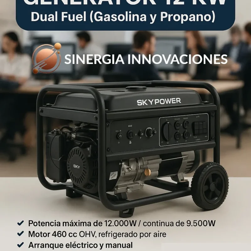 Motor 460cc OHV, refrigerado por aire. Arranque eléctrico y manual. Capacidad del tanque 8,7gal...