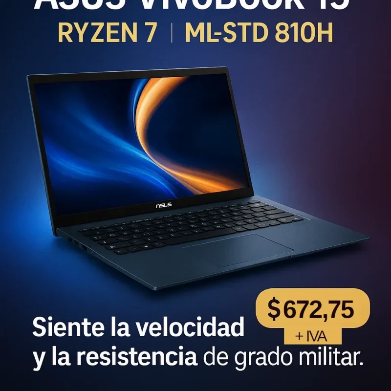 Asus VivoBook 15 Ryzen 7 ML-STD 810H Grado Militar